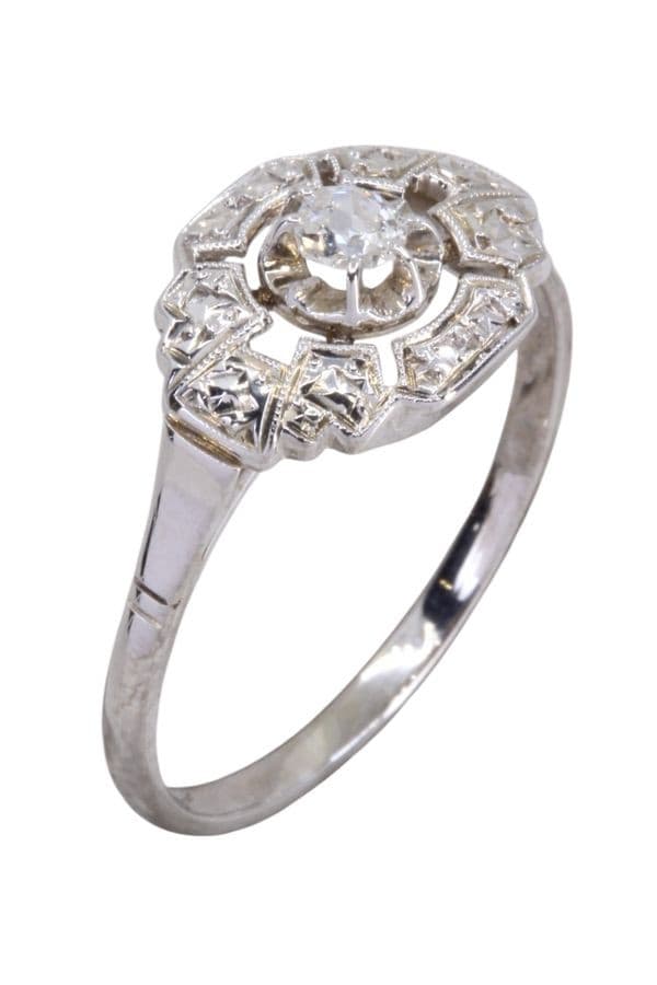 BAGUE ART-DÉCO DIAMANT — vue 3