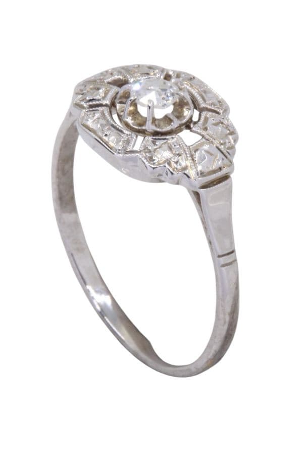 BAGUE ART-DÉCO DIAMANT — vue 4