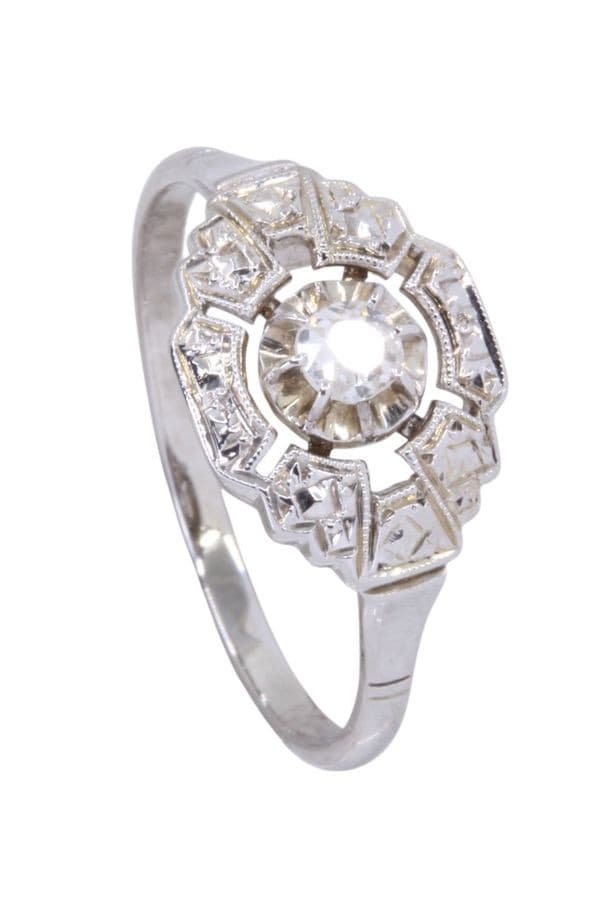 BAGUE ART-DÉCO DIAMANT — vue 5