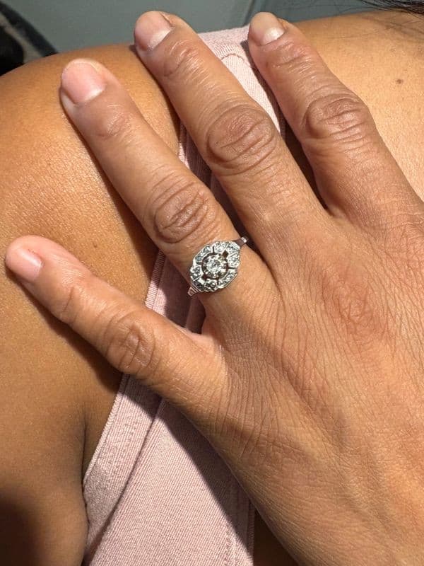 BAGUE ART-DÉCO DIAMANT — vue 2