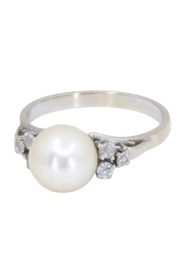 BAGUE PERLE ET DIAMANTS — vue 5