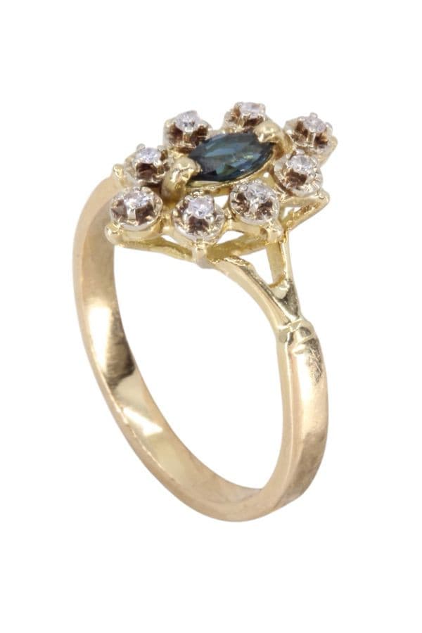 BAGUE SAPHIR ET DIAMANTS — vue 4