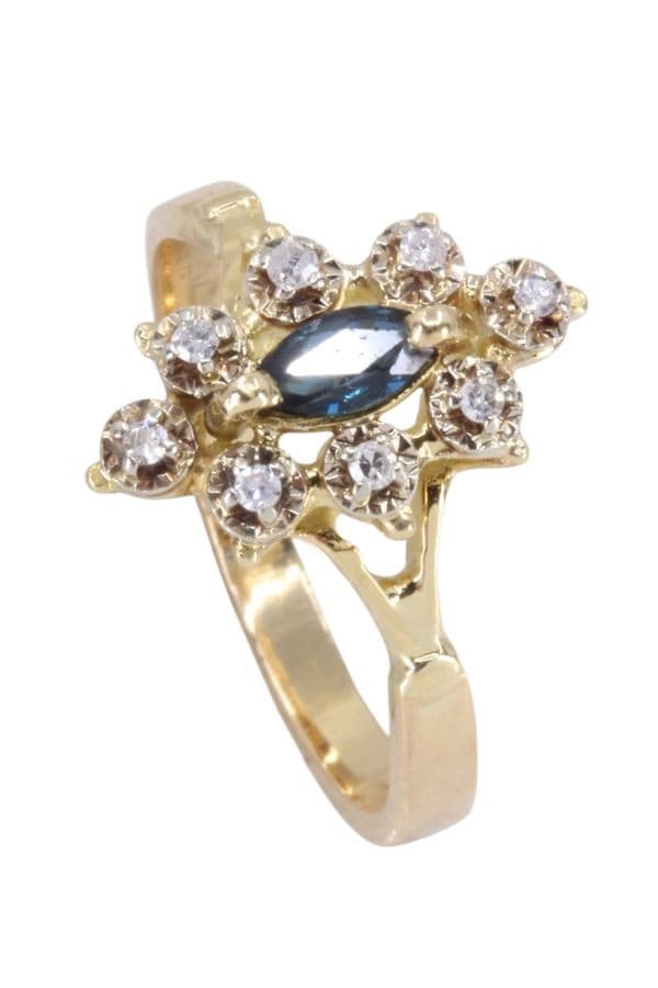 BAGUE SAPHIR ET DIAMANTS — vue 5