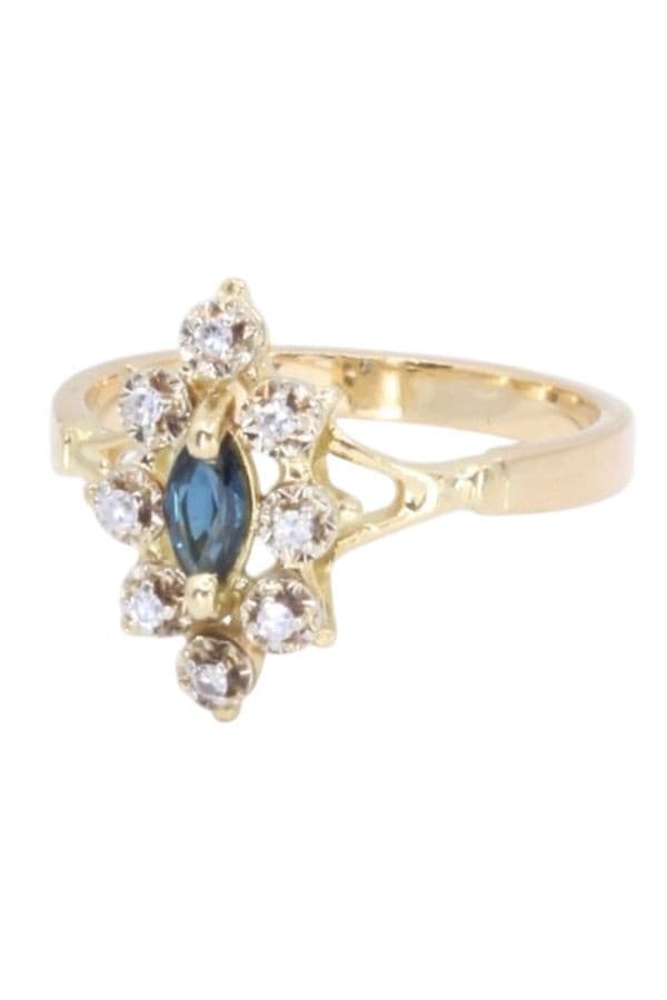 BAGUE SAPHIR ET DIAMANTS — vue 6