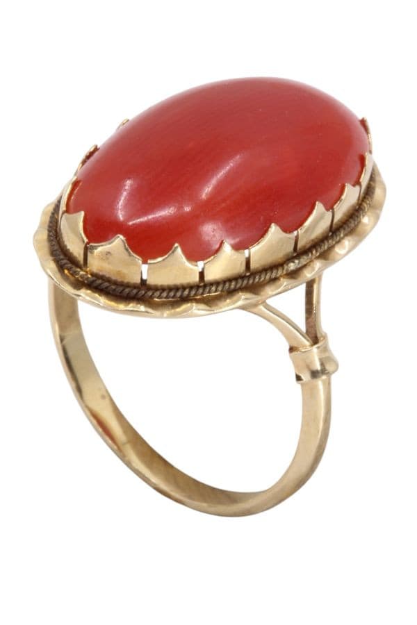 BAGUE ANCIENNE CORAIL — vue 4
