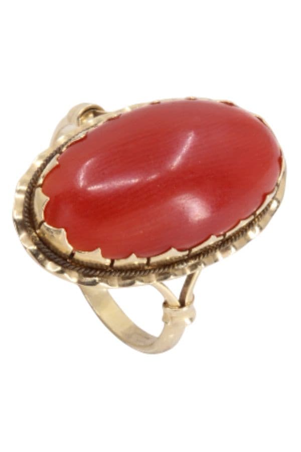 BAGUE ANCIENNE CORAIL — vue 5