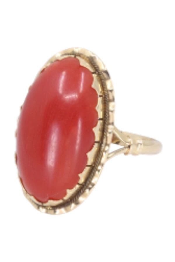 BAGUE ANCIENNE CORAIL — vue 6