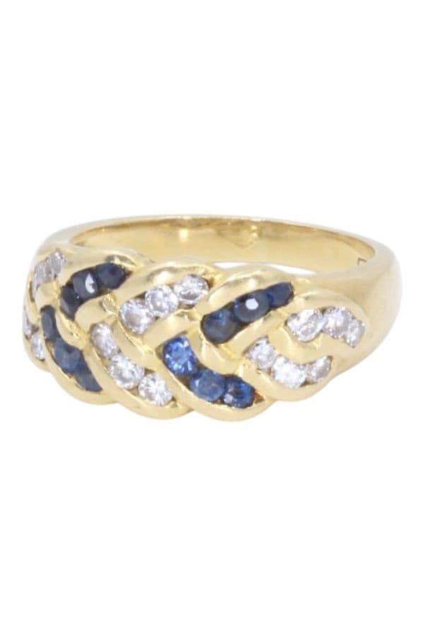 BAGUE TRESSÉE SAPHIRS ET DIAMANTS — vue 6