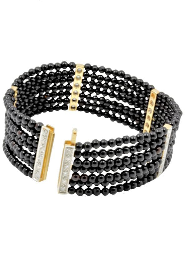 BRACELET ONYX ET DIAMANTS — vue 2