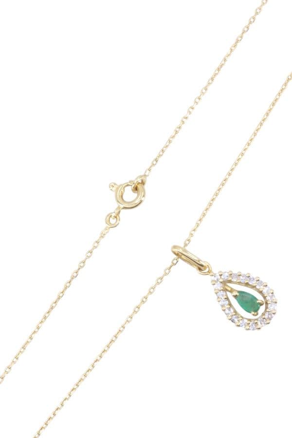 COLLIER GOUTTE ÉMERAUDE ET DIAMANTS — vue 3