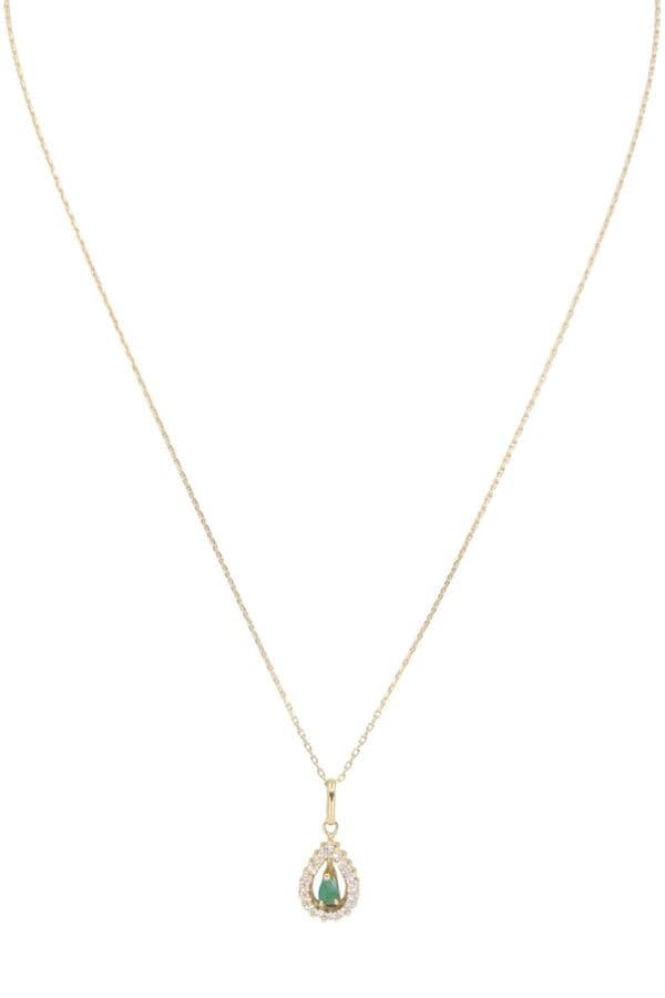 COLLIER GOUTTE ÉMERAUDE ET DIAMANTS — vue 1