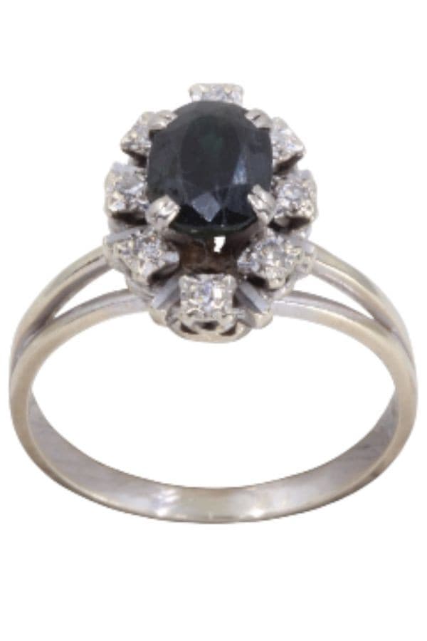 BAGUE SAPHIR ET DIAMANTS