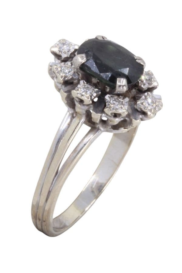 BAGUE SAPHIR ET DIAMANTS — vue 3