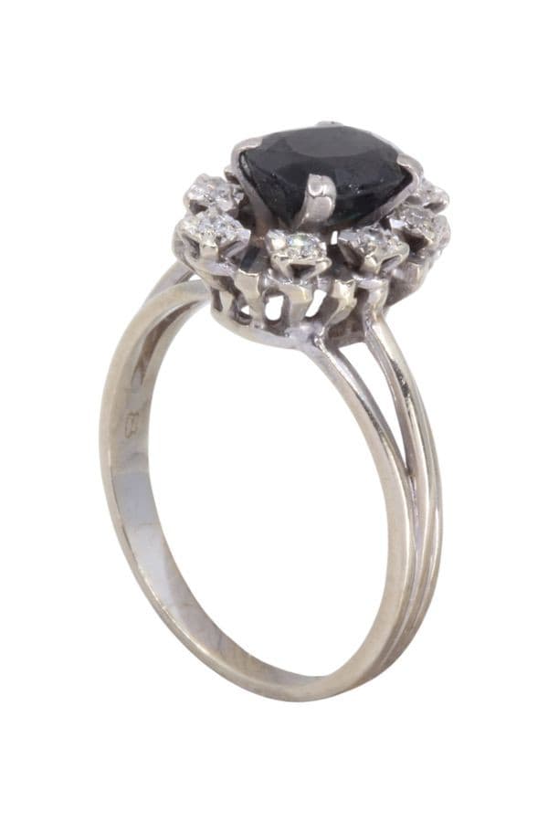 BAGUE SAPHIR ET DIAMANTS — vue 4