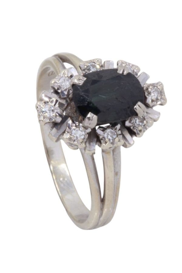 BAGUE SAPHIR ET DIAMANTS — vue 5