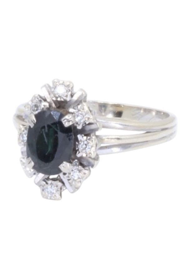 BAGUE SAPHIR ET DIAMANTS — vue 6