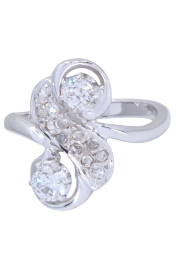BAGUE ANCIENNNE TOI ET MOI DIAMANTS — vue 6