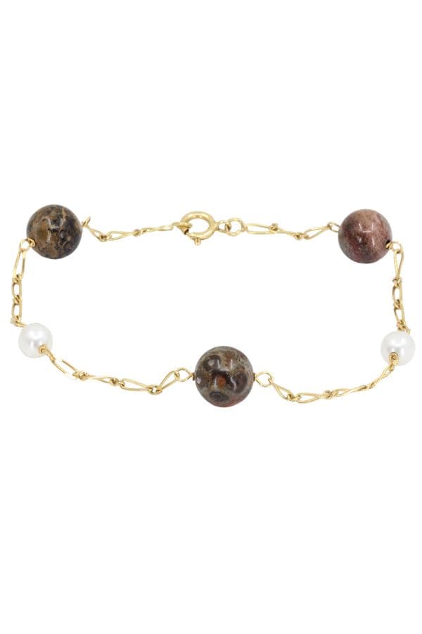 BRACELET JASPE ET PERLES — vue 1