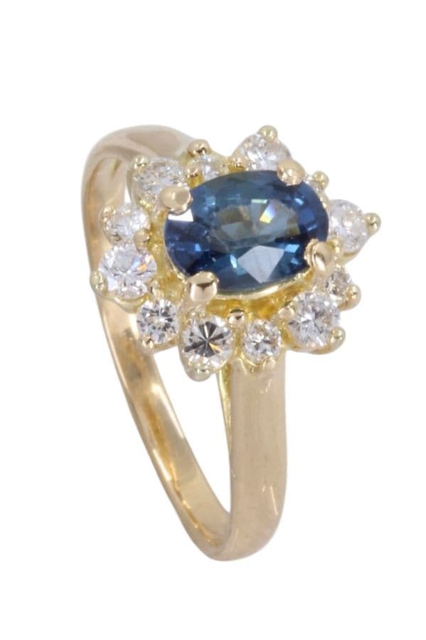 BAGUE MODERNE SAPHIR ET DIAMANTS — vue 5