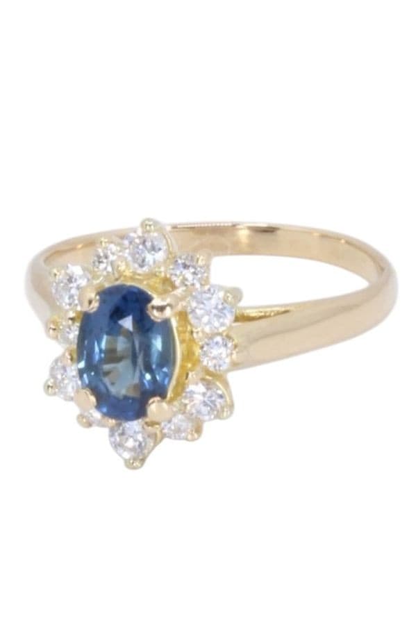 BAGUE MODERNE SAPHIR ET DIAMANTS — vue 6