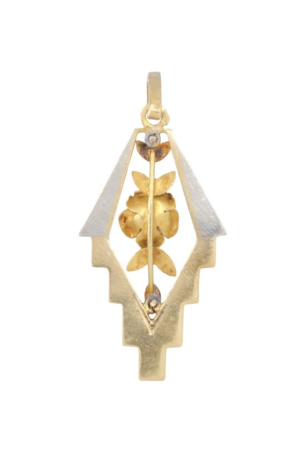 PENDENTIF ROSE ART-DÉCO — vue 2