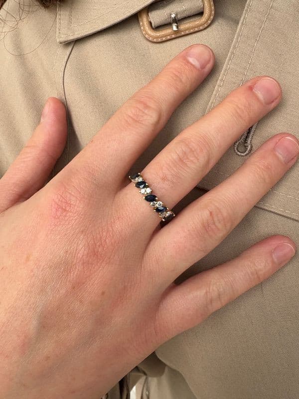 BAGUE SAPHIRS ET DIAMANTS — vue 2