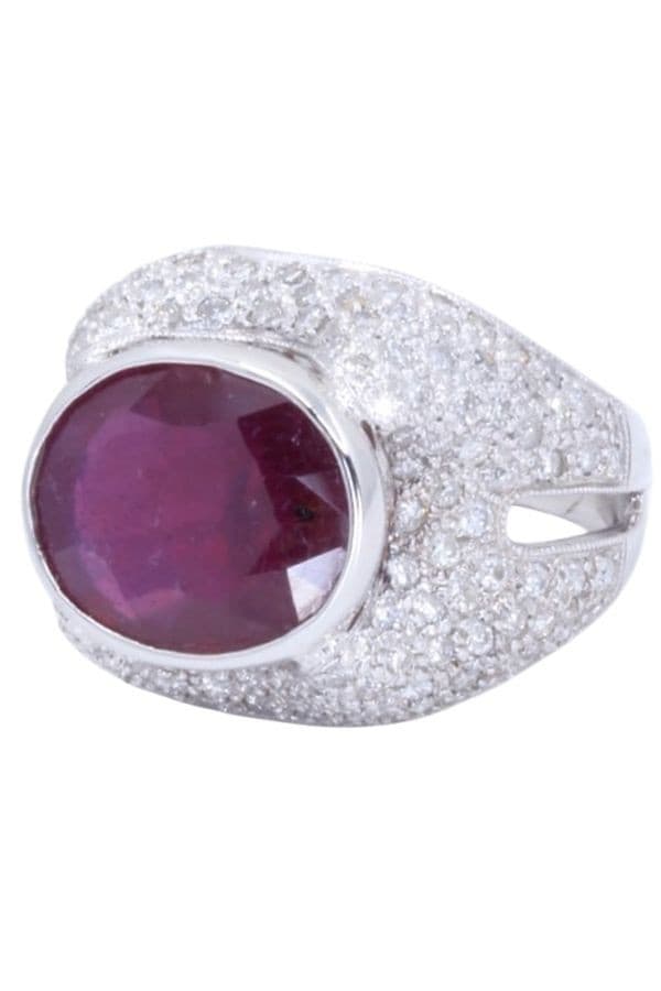 BAGUE RUBIS ET PAVAGE DIAMANTS — vue 5