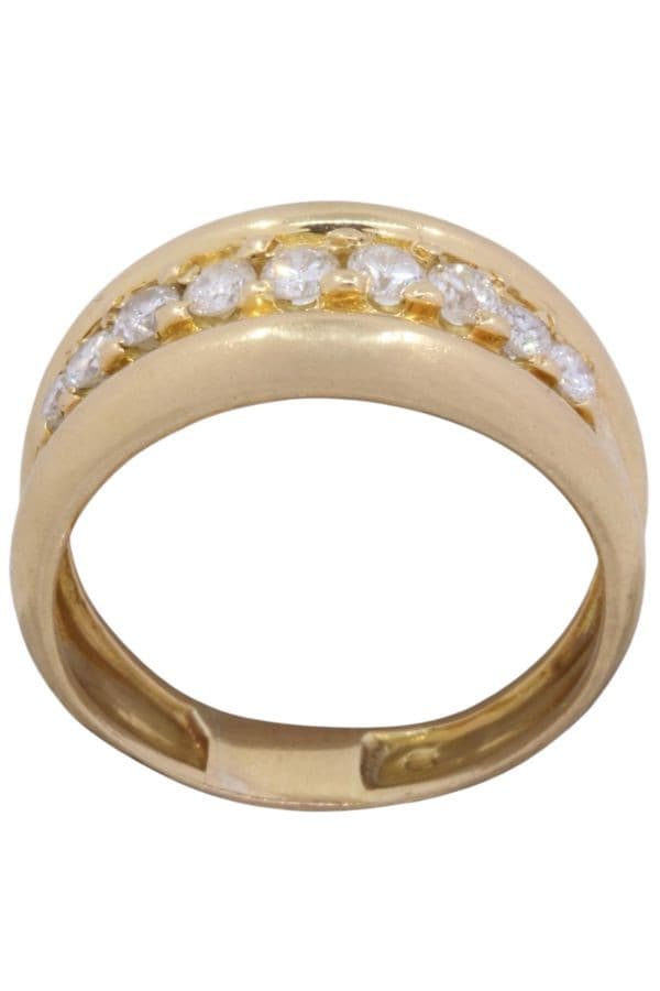 BAGUE MODERNE JONC DIAMANTS — vue 1
