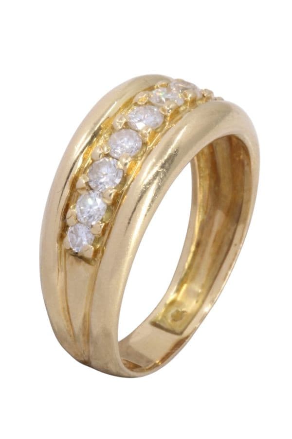 BAGUE MODERNE JONC DIAMANTS — vue 3