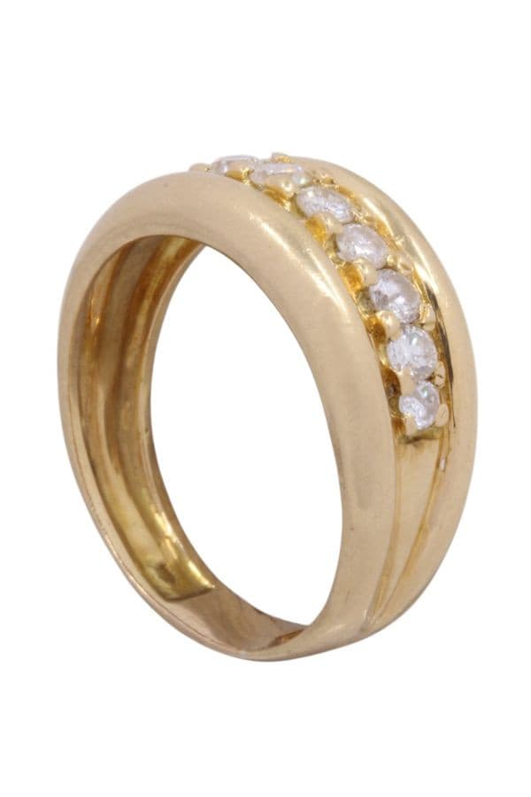 BAGUE MODERNE JONC DIAMANTS — vue 4