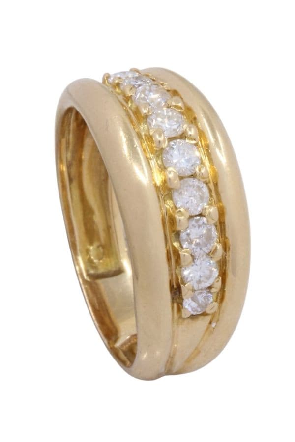 BAGUE MODERNE JONC DIAMANTS — vue 5