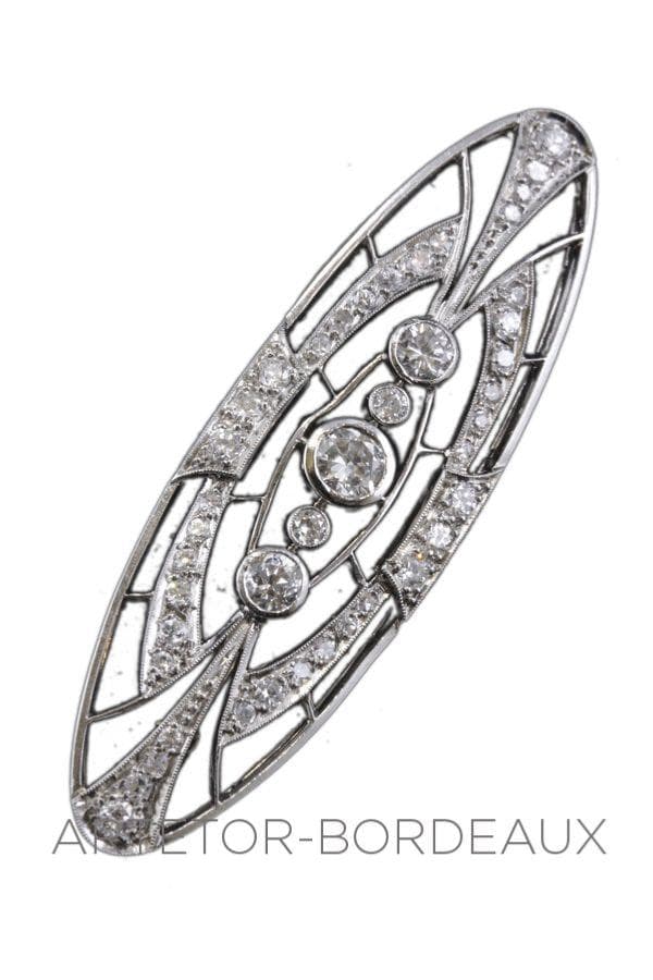 BROCHE DIAMANTS ART-DÉCO