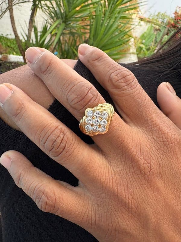 BAGUE PAVÉE DIAMANTS — vue 2