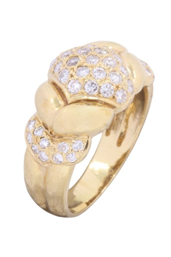 BAGUE MODERNE PAVAGE DIAMANTS — vue 3