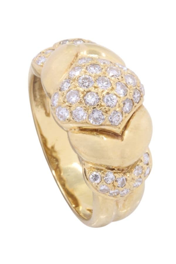 BAGUE MODERNE PAVAGE DIAMANTS — vue 5