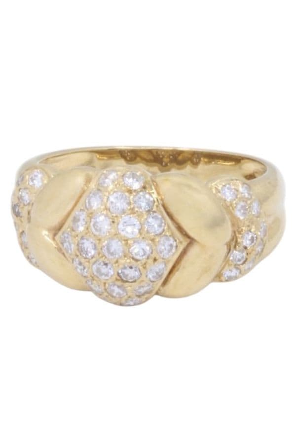 BAGUE MODERNE PAVAGE DIAMANTS — vue 6