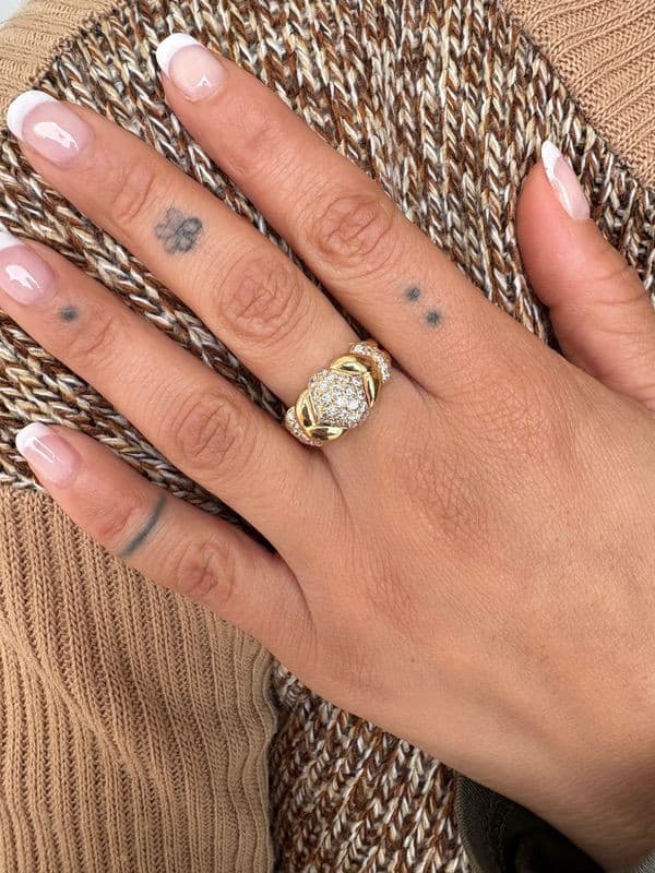 BAGUE MODERNE PAVAGE DIAMANTS — vue 2