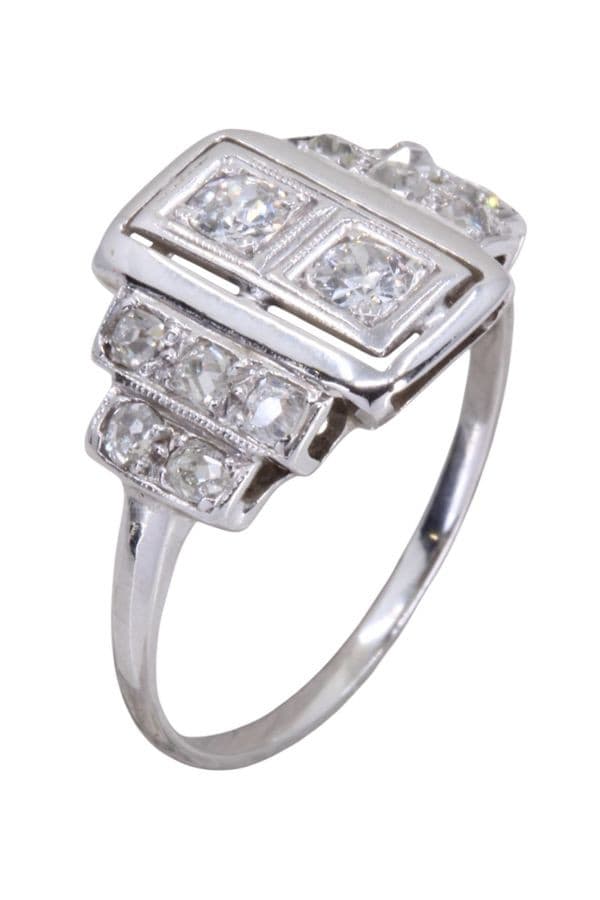 BAGUE ART DECO DIAMANTS — vue 3