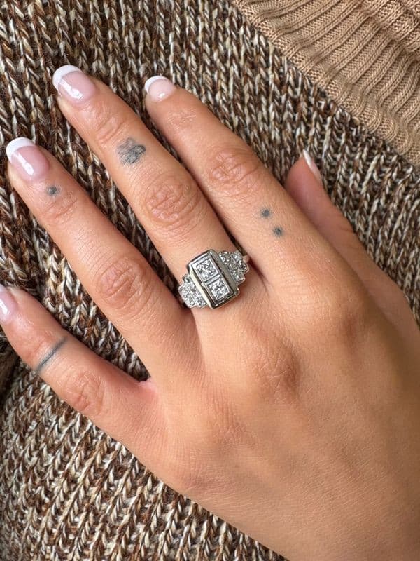 BAGUE ART DECO DIAMANTS — vue 2