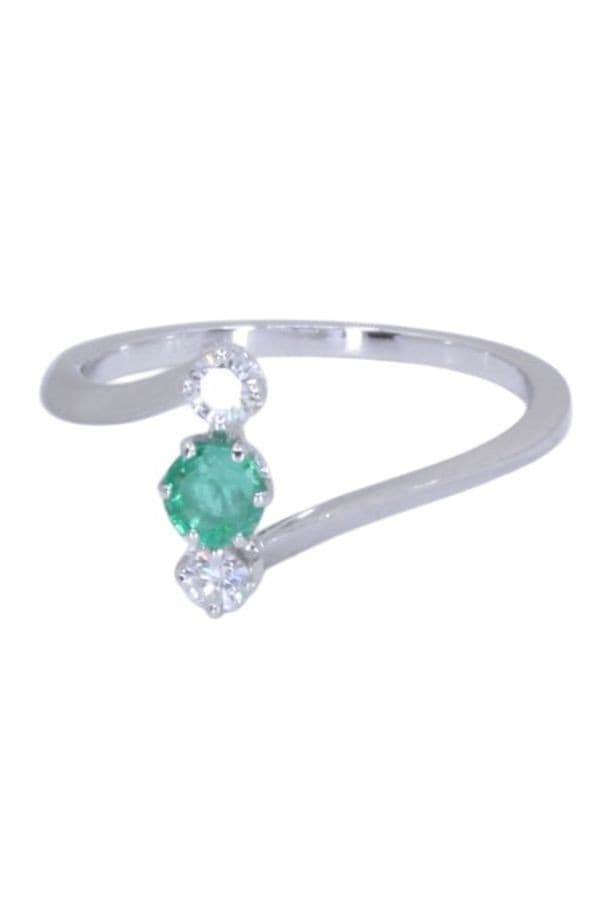 BAGUE ÉMERAUDE ET DIAMANTS — vue 6