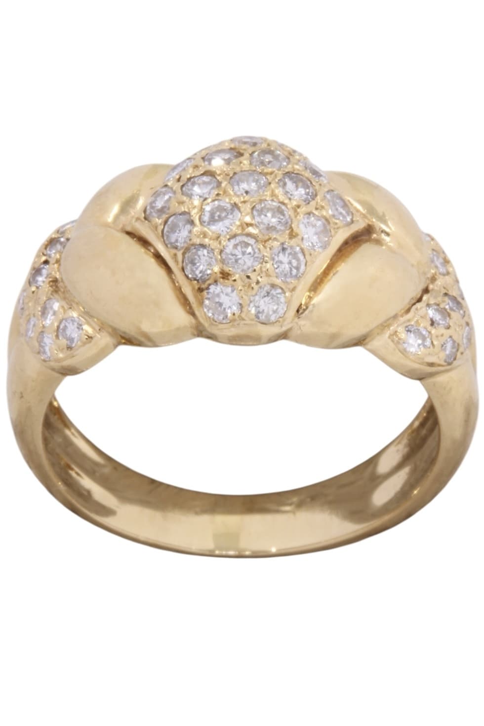 BAGUE MODERNE PAVAGE DIAMANTS — vue 1