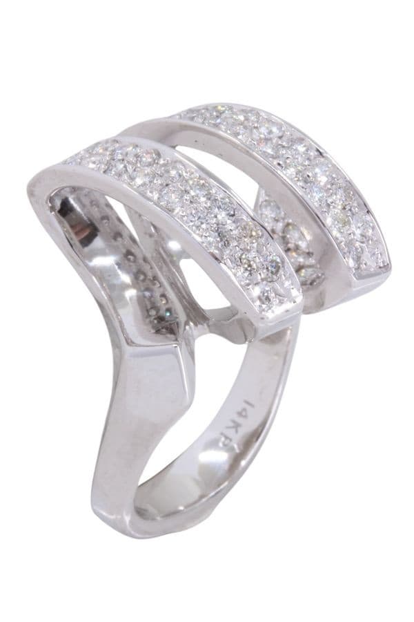 BAGUE MODERNE PAVAGE DIAMANTS — vue 3
