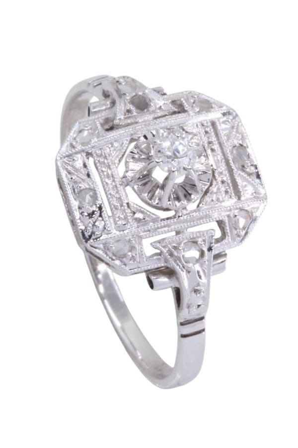 BAGUE ART-DÉCO DIAMANTS — vue 4