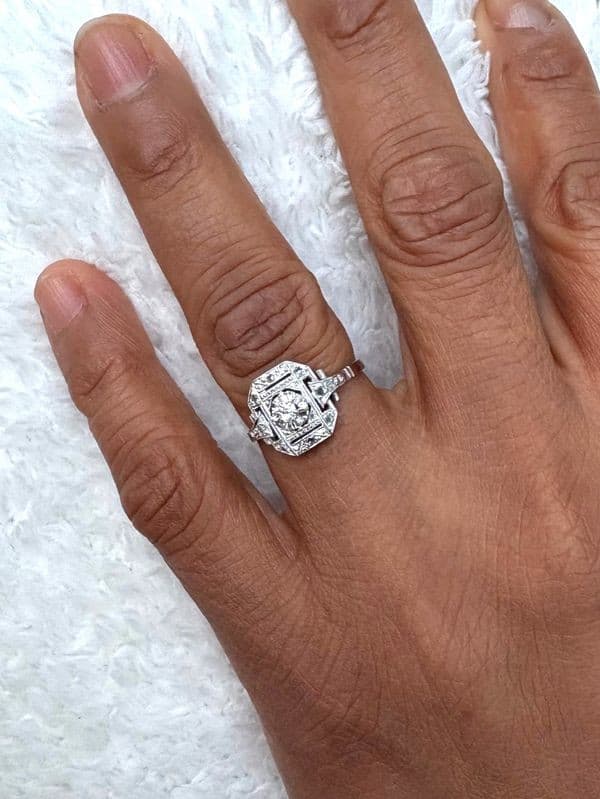 BAGUE ART-DÉCO DIAMANTS — vue 2