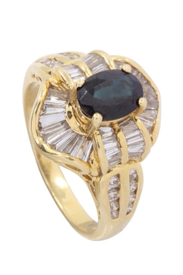 BAGUE SAPHIR ET DIAMANTS — vue 4