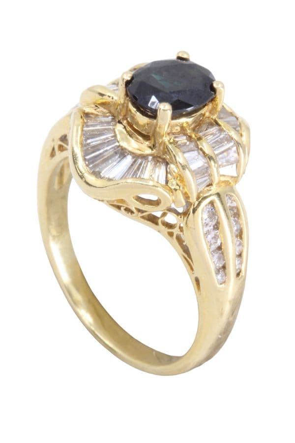 BAGUE SAPHIR ET DIAMANTS — vue 5