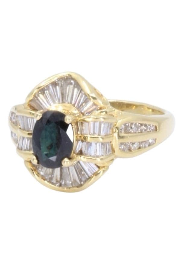 BAGUE SAPHIR ET DIAMANTS — vue 6