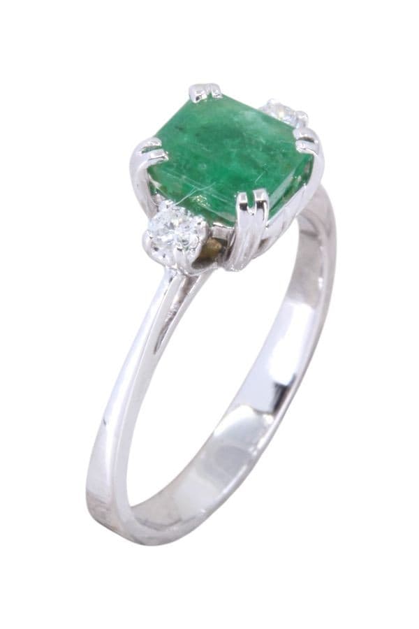 BAGUE EMERAUDE ET DIAMANTS — vue 3