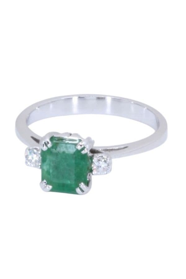BAGUE EMERAUDE ET DIAMANTS — vue 6