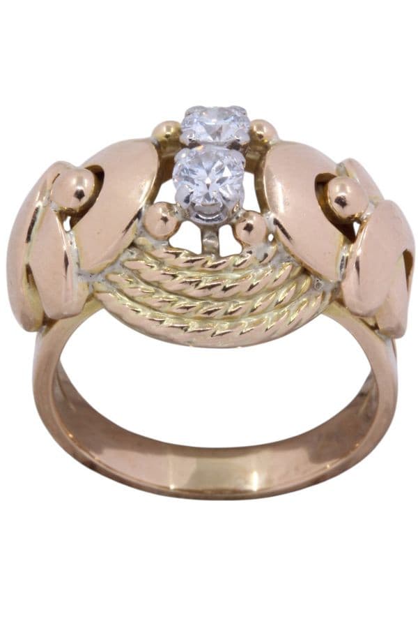 BAGUE ANNEES 50 DIAMANTS